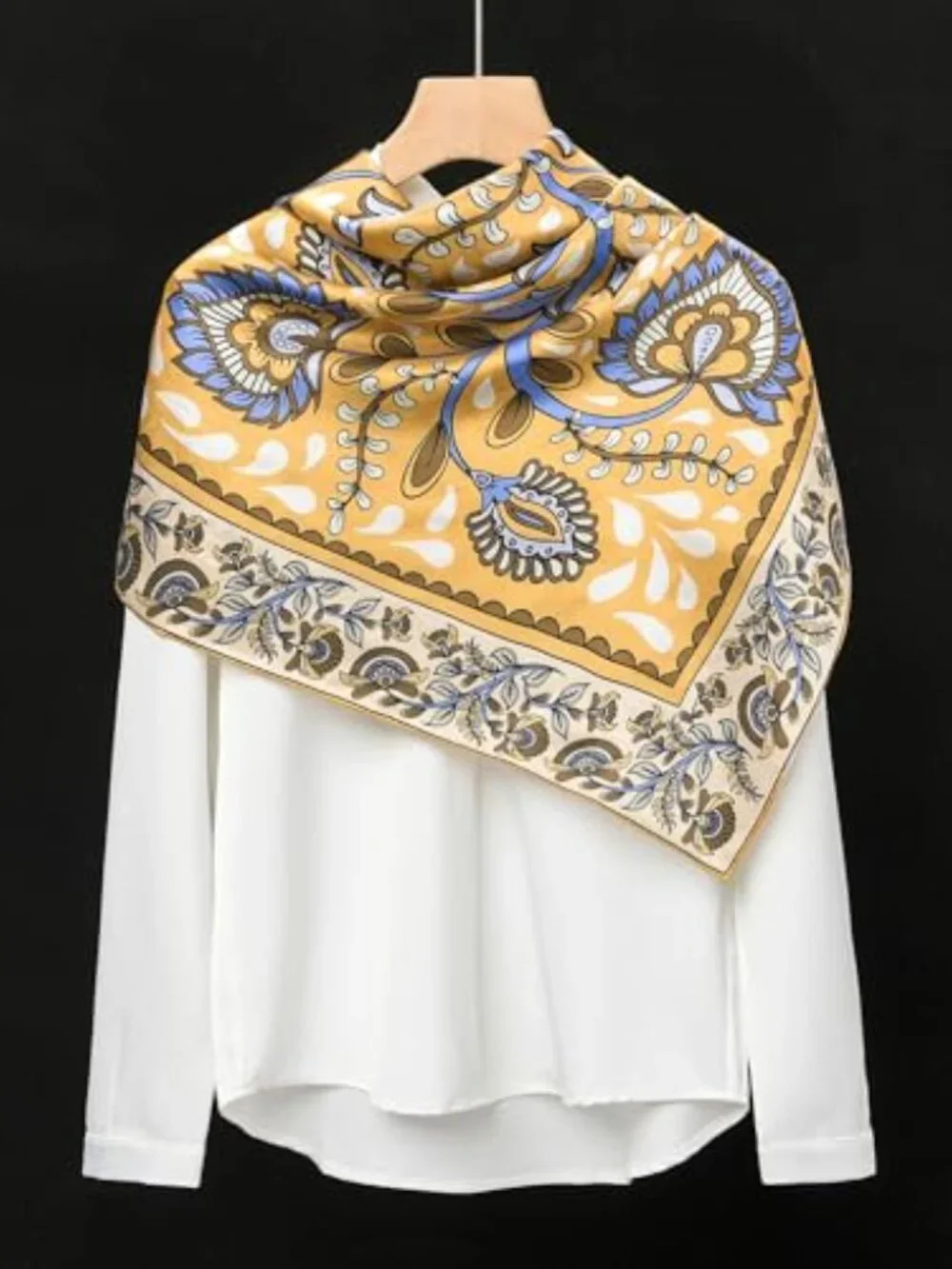 100% Mulberry Silk Square Scarf 43